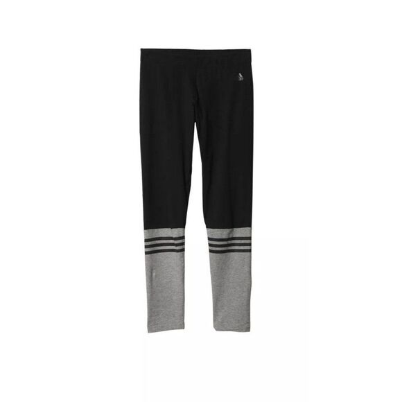 Adidas 3-Stripes Crew Leggings Womens Size‎ Small Black Gray - Picture 1 of 5